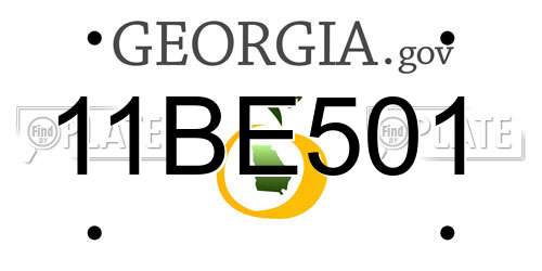 11BE501 Georgia License Plate