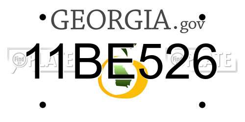 11BE526 Georgia License Plate
