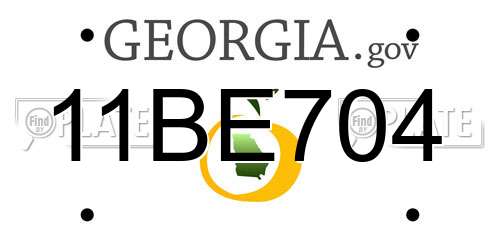 11BE704 Georgia License Plate