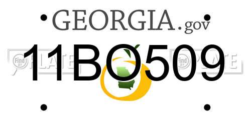11BO509 Georgia License Plate