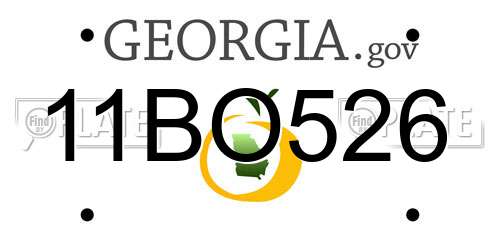 11BO526 Georgia License Plate