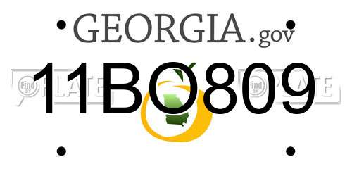 11BO809 Georgia License Plate