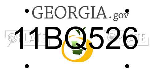 11BQ526 Georgia License Plate