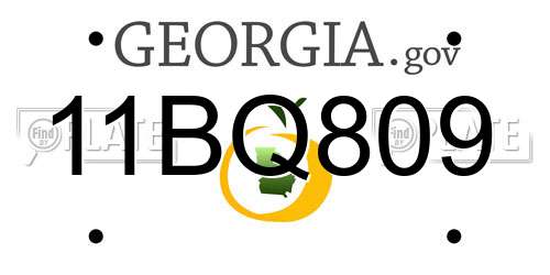 11BQ809 Georgia License Plate