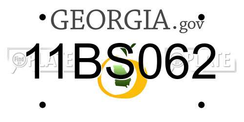 11BS062 Georgia License Plate