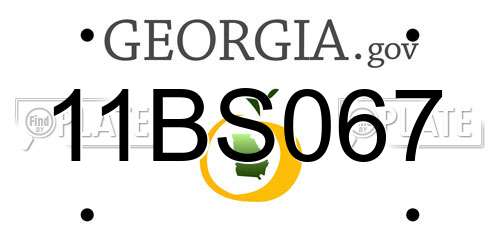 11BS067 Georgia License Plate