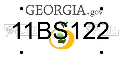 11BS122 Georgia License Plate