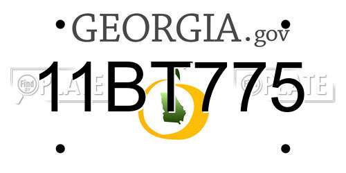 11BT775 Georgia License Plate