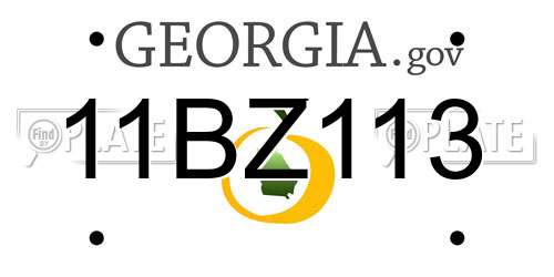 11BZ113 Georgia License Plate