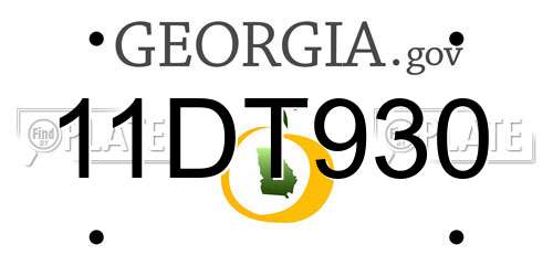 11DT930 Georgia License Plate