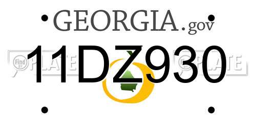 11DZ930 Georgia License Plate