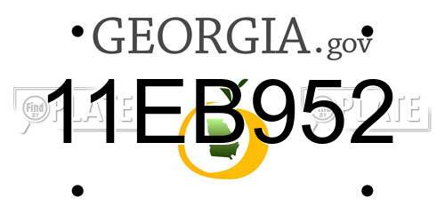 11EB952 Georgia License Plate