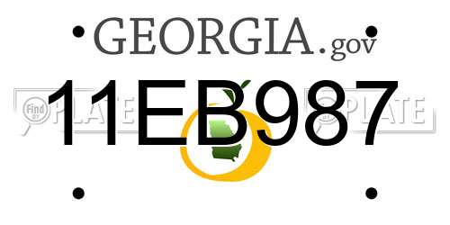 11EB987 Georgia License Plate