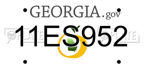 11ES952 Georgia License Plate