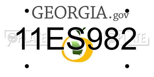 11ES982 Georgia License Plate