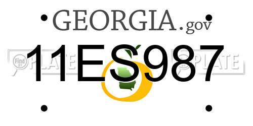 11ES987 Georgia License Plate