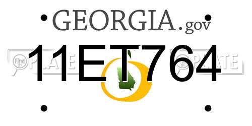 11ET764 Georgia License Plate