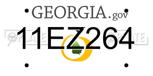 11EZ264 Georgia License Plate