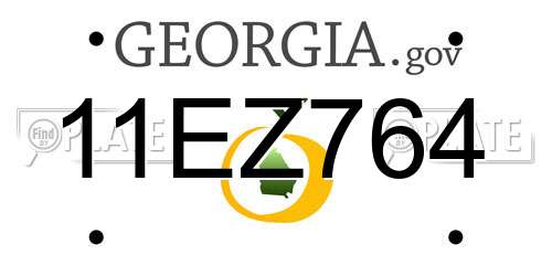 11EZ764 Georgia License Plate