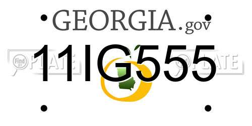11IG555 Georgia License Plate