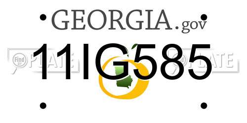 11IG585 Georgia License Plate