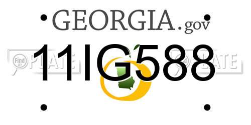 11IG588 Georgia License Plate