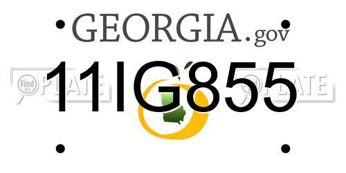 11IG855 Georgia License Plate