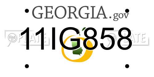 11IG858 Georgia License Plate