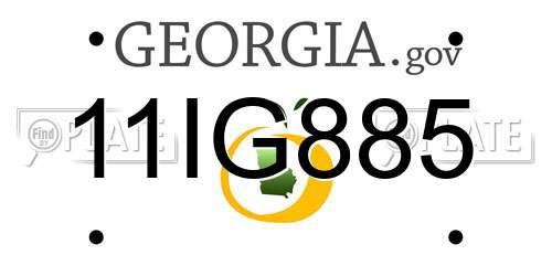11IG885 Georgia License Plate