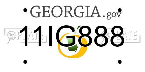 11IG888 Georgia License Plate