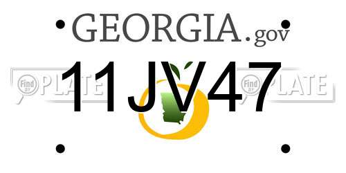 11JV47 Georgia License Plate