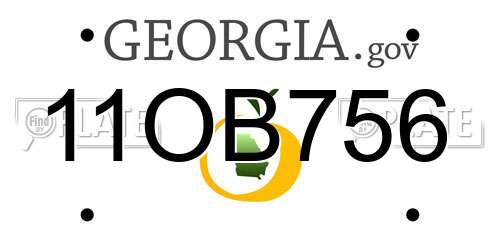 11OB756 Georgia License Plate