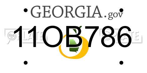 11OB786 Georgia License Plate