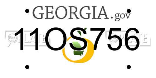 11OS756 Georgia License Plate