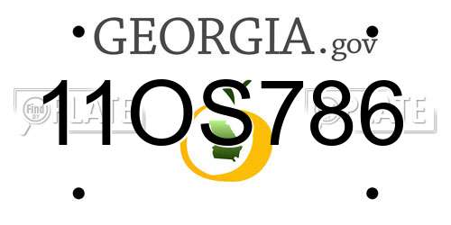 11OS786 Georgia License Plate
