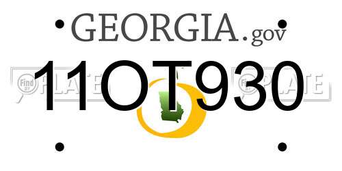 11OT930 Georgia License Plate