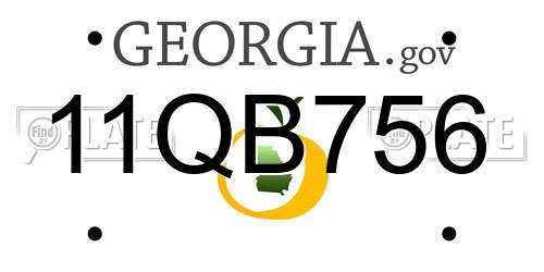 11QB756 Georgia License Plate