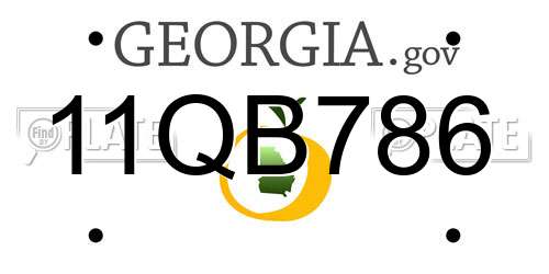 11QB786 Georgia License Plate