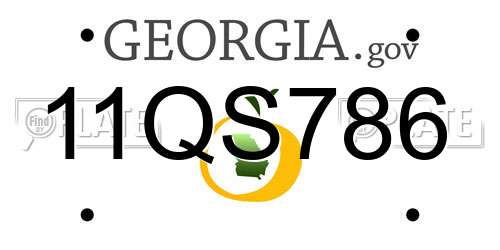 11QS786 Georgia License Plate