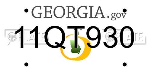 11QT930 Georgia License Plate