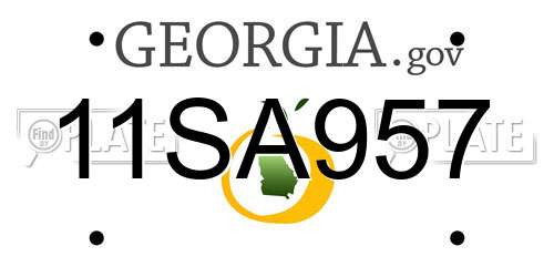 11SA957 Georgia License Plate