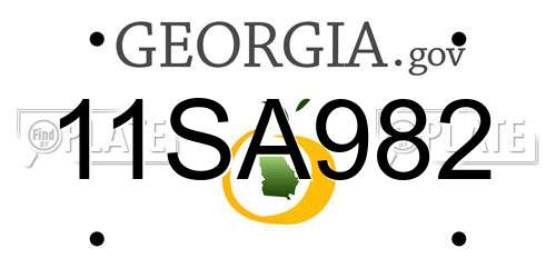 11SA982 Georgia License Plate