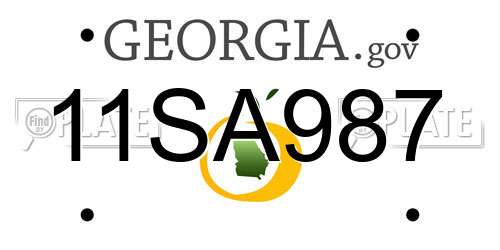 11SA987 Georgia License Plate