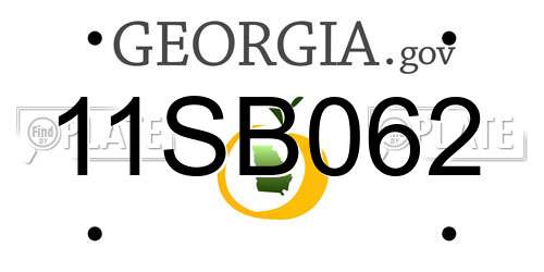 11SB062 Georgia License Plate