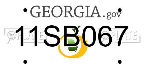 11SB067 Georgia License Plate