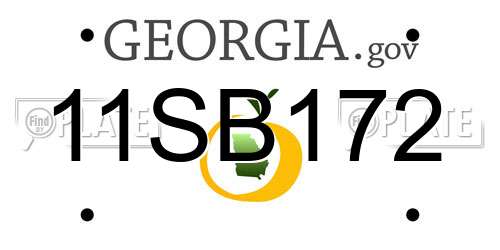 11SB172 Georgia License Plate
