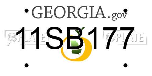 11SB177 Georgia License Plate