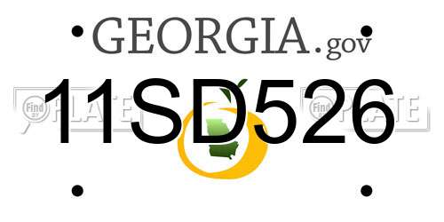 11SD526 Georgia License Plate