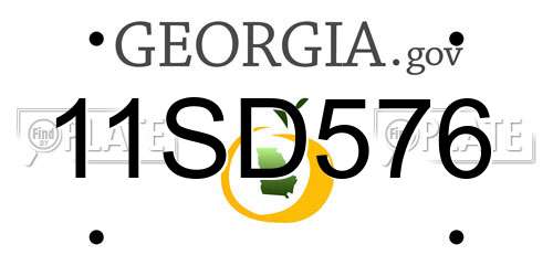 11SD576 Georgia License Plate