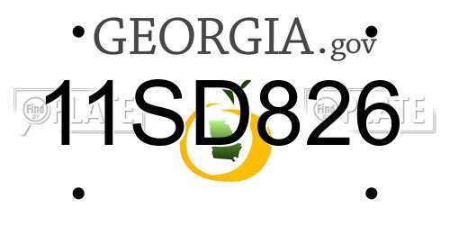 11SD826 Georgia License Plate